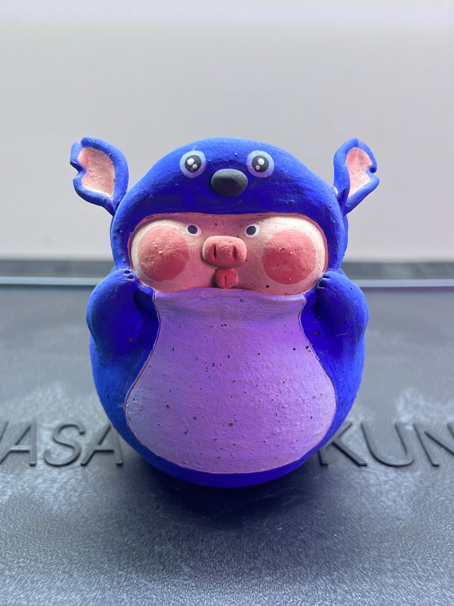 Stitch Piggy Pot — 2.5" Handmade Wood-Fired Coarse Clay Succulent Planter