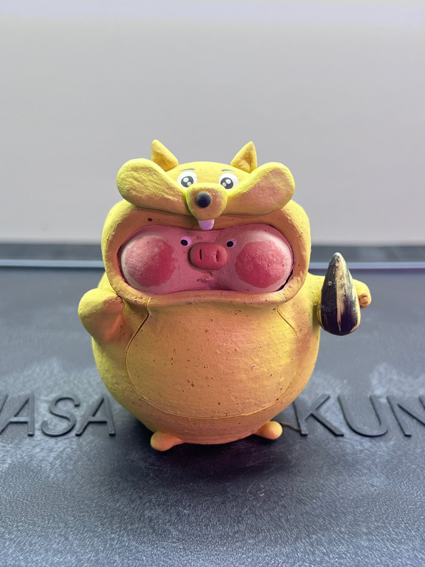 Squirrel Piggy Pot — 2.5" Handmade Wood-Fired Coarse Clay Succulent Planter