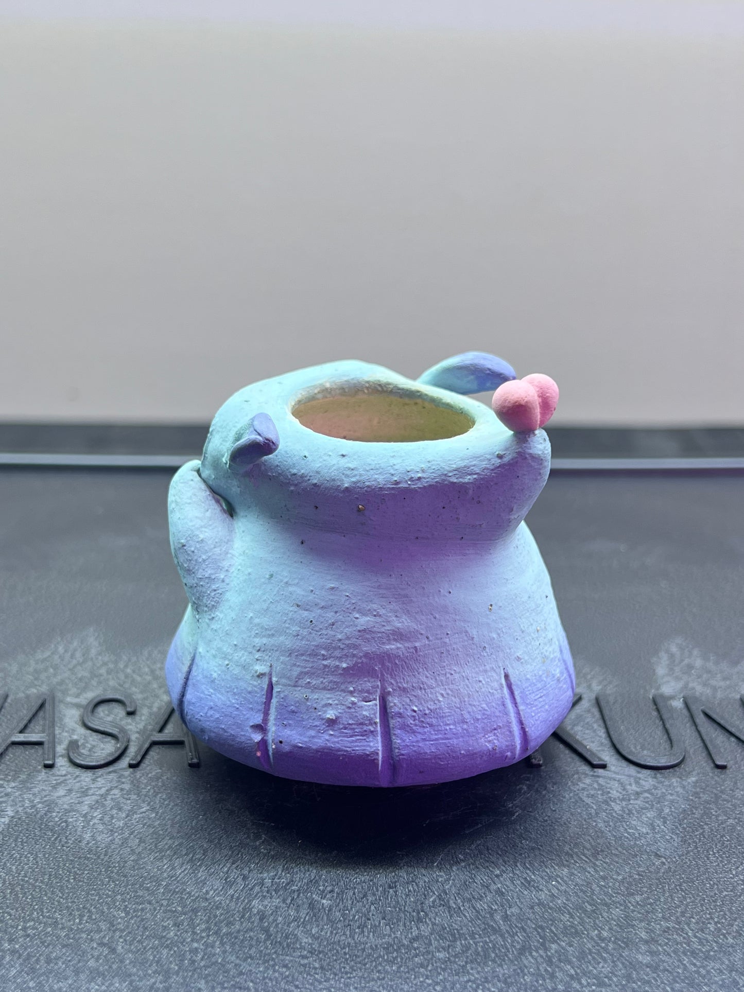 Forest Fairy Piggy Pot — 2" Handmade Wood-Fired Coarse Clay Succulent Planter