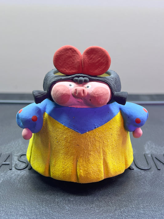 Snow White Piggy Pot — 2.5" Handmade Wood-Fired Coarse Clay Succulent Planter
