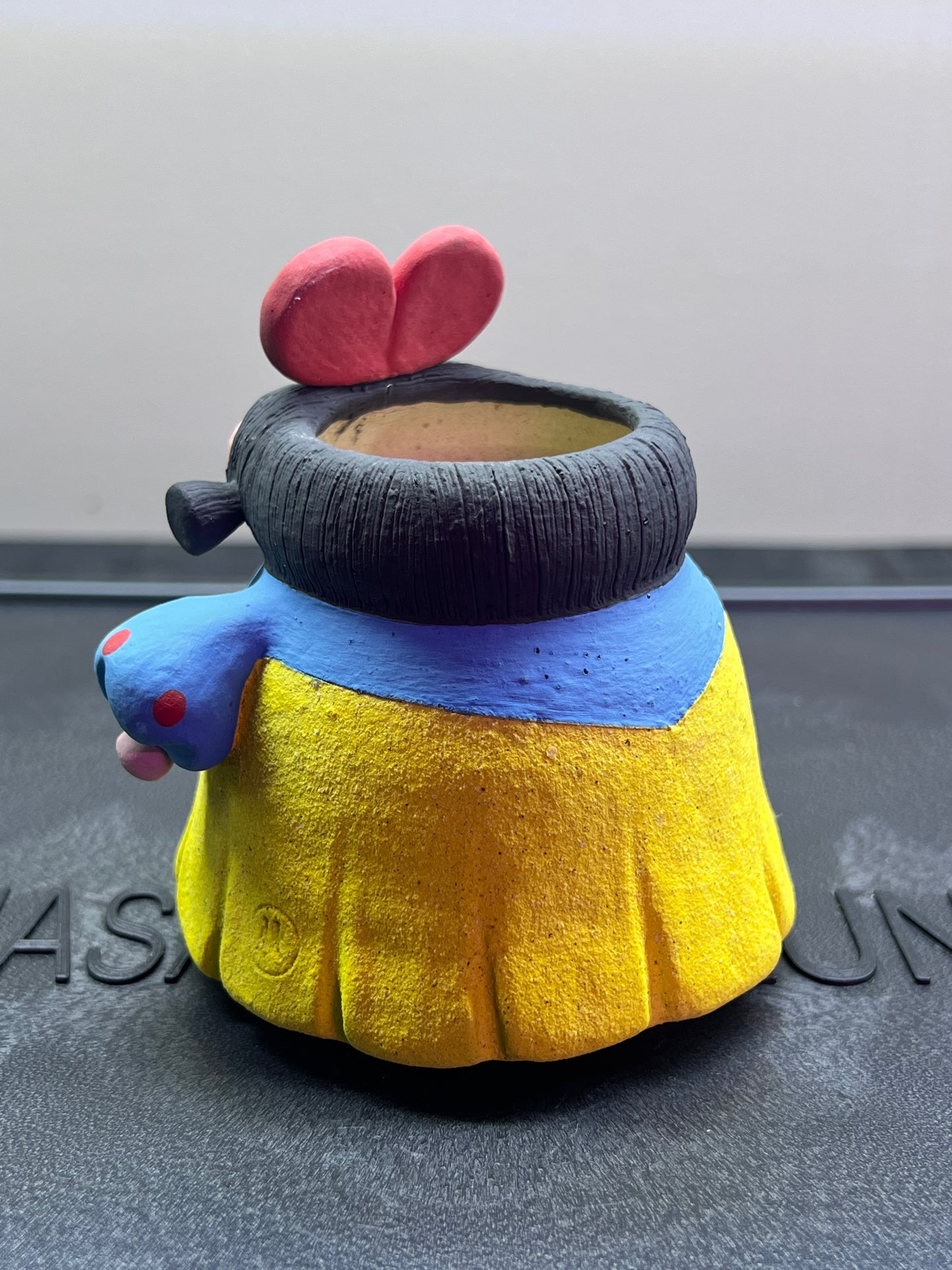Snow White Piggy Pot — 2.5" Handmade Wood-Fired Coarse Clay Succulent Planter