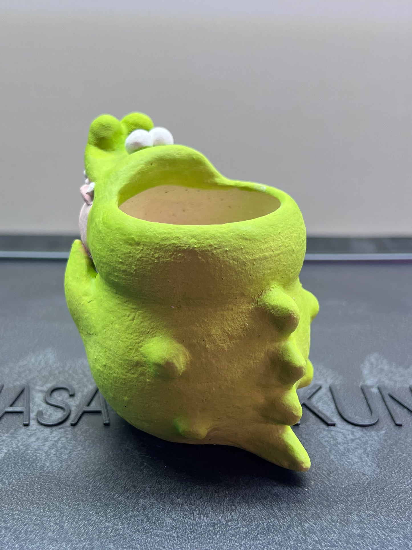 Crocodile Piggy Pot — 2.5" Handmade Wood-Fired Coarse Clay Succulent Planter