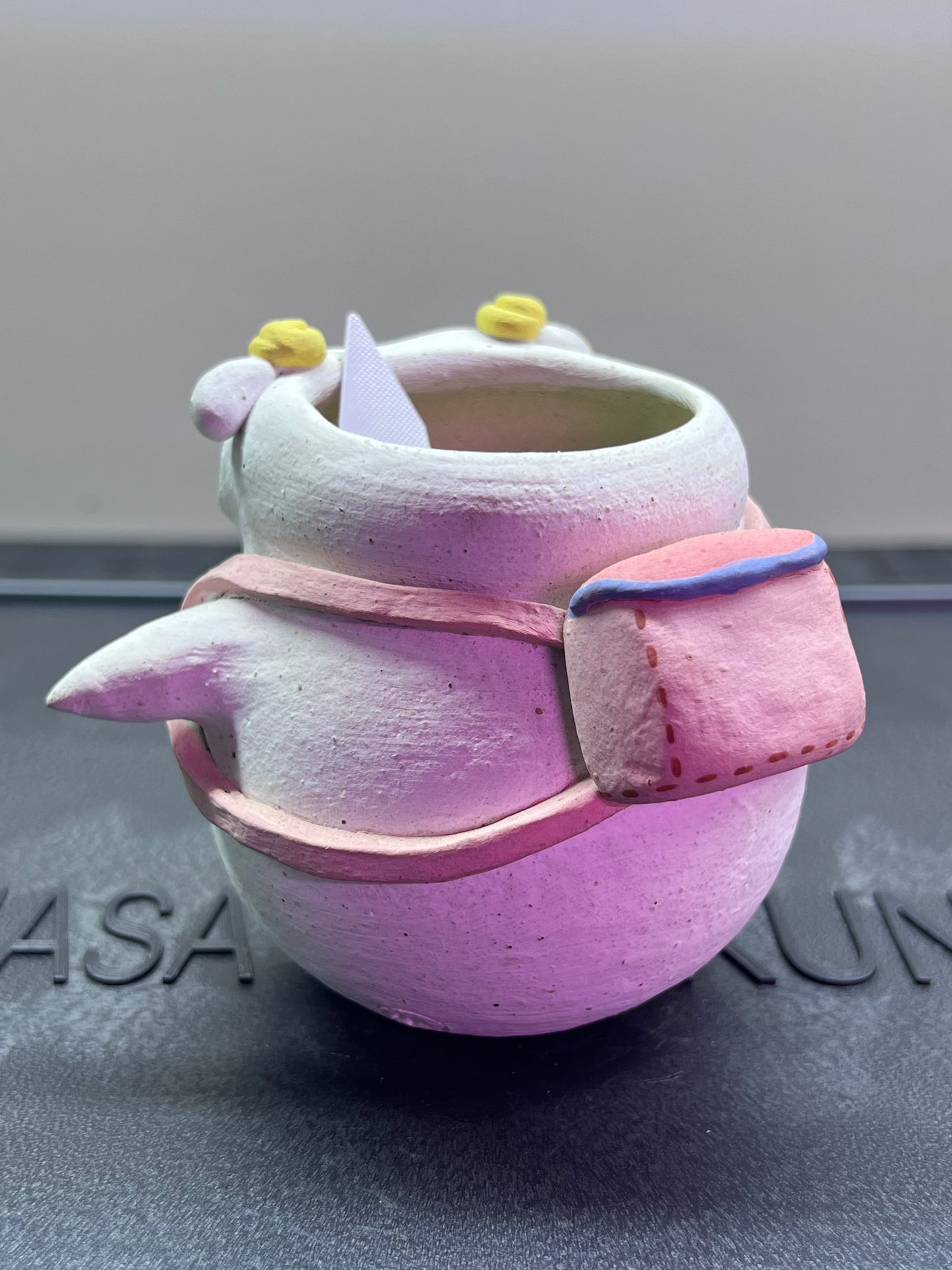 Kirby Piggy Pot — 3" Handmade Wood-Fired Coarse Clay Succulent Planter